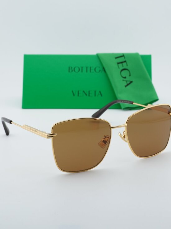 Bottega Veneta BV1237S 002 Square Sunglasses - Gold\\Brown main image 6